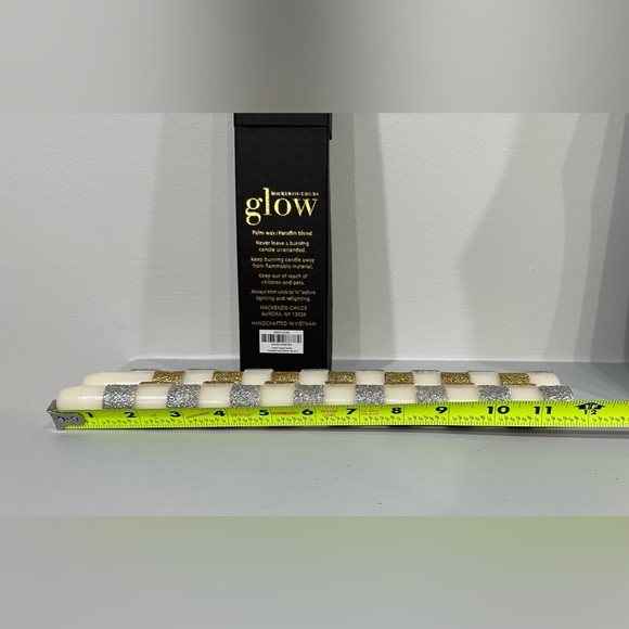 Mackenzie Childs Table Gold & Solver Tall Skinny Candles Set of 4 NEW - Picture 7 of 7